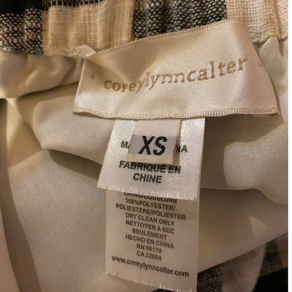 Anthropologie Corey Lynn Calter Mini Dress Gingham Off Shoulder Black White XS - Picture 6 of 7